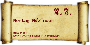 Montag Nándor névjegykártya