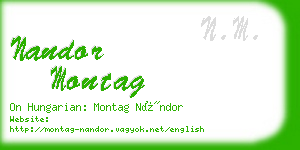 nandor montag business card